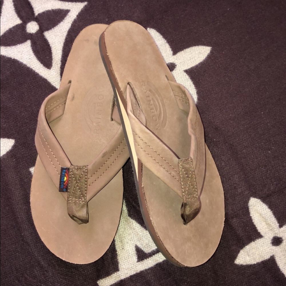 Rainbow flip flops